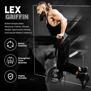 เข็มขัดยกน้ำหนักไนลอนทนทานพร้อมโซ่เหล็ก รับผลิตแบบ OEM ODM พร้อมโลโก้ตามสั่ง อุปกรณ์ออกกำลังกายสำหรับยิม ผู้ผลิตจากปากีสถาน - Product Image 6