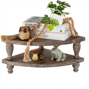 Customised Rustic Sliding Decorative Floor Vase Tray Set Christmas <b>Corner</b> Counter Wood Riser 2 Pedestal <b>Stand</b> Handmade - Product Image 1