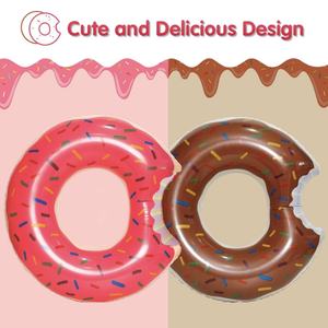 Flotador Inflable Resistente de 60 cm en Forma de Donut para Todas las Edades - Cómodo Flotador Acuático para Playas, Lagos y Piscinas Privadas - Product Image 3