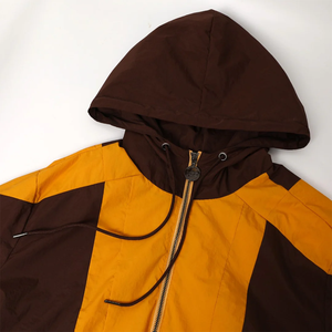 Veste coupe-vent Iota à demi-zip, marron et or, imperméable, respirante, à capuche, avec poches, grandes tailles - Product Image 3