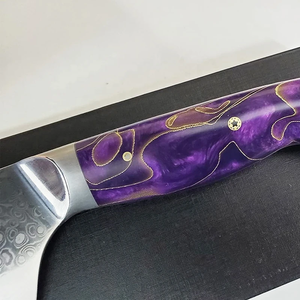 Couteau de chef japonais en acier Damas de qualité supérieure, manche en résine, couteau de cuisine forgé à la main, fabricant OEM - Product Image 3