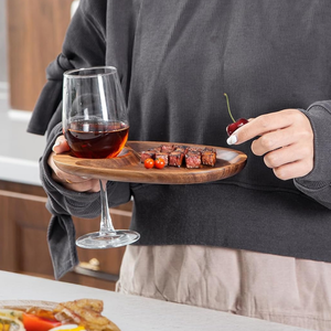 Platos de madera de acacia al por mayor para aperitivos con soporte de vidrio, tabla de charcutería para fiestas, de Vietnam - Product Image 4