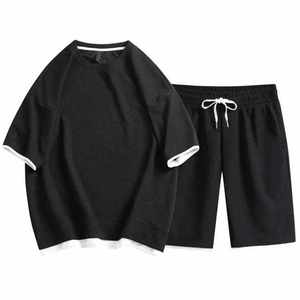 2026 Wholesale 2 Piece <b>Twin</b> <b>Set</b> Summer Tracksuit Sport T Shirt Short <b>Set</b> For Men's Cotton Breathable Cotton Casual Matching <b>Set</b> - Product Image 5