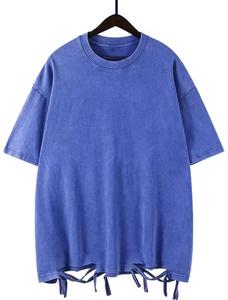Camiseta Casual de Hombre Oversize de Manga Corta con Cuello Redondo, Tejido de Poliéster, Antipilling, 250g, con Detalles de Lazos en la Parte Inferior - Product Image 4