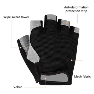 Breathable Cycling <b>Gloves</b> Half Finger Design with Anti Slip Palm for Outdoor Adventure and Fitness Programs - Product Image 5