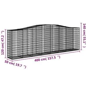 Ensemble de 2 paniers gabions extra larges en fil d'acier galvanisé argenté - Product Image 6