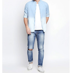 Chemise en jean imprimée à manches longues pour homme, chemise imprimée tendance pour homme avec un confort optimal - Product Image 4
