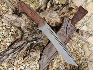 A&M Enterprises High Quality Stainless Steel Fixed Wooden Handle Survival Utility Outdoor Camping Drop Point 3-Year <b>Knife</b> - Product Image 2