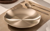 Assiette ronde en bronze NOBBAN Premium coréenne motif lotus YUGI Modèle 31 pour 2 personnes, design floral pour cadeaux, restaurants, vaisselle