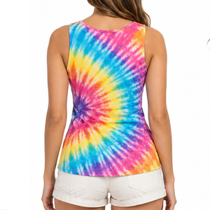 Débardeur décontracté tie-dye pour femme en coton respirant et confortable, idéal pour les loisirs – Commande en gros, fabrication de vêtements sous marque privée, service ODM - Product Image 5