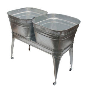 Rectangular Wine Cooler Stand with Bottom Iron Wire Tray Galvanized Metal Iron for Party Occasions <b>Ice</b> <b>Buckets</b> & <b>Beverage</b> <b>Tubs</b> - Product Image 6