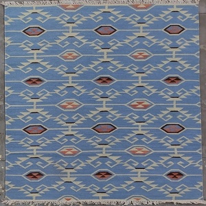 Tapis Kilim Dhurrie en laine tissé à la main, couleur personnalisée, réversible, motif géométrique, décoration intérieure toute saison pour hôtel - Product Image 1