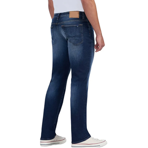 Jeans droits pour homme bleu foncé personnalisés, pantalon en denim classique pour un usage quotidien décontracté, style streetwear et marque privée - Product Image 3