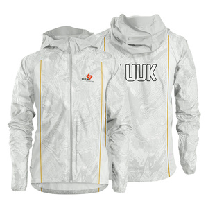 Eco Friendly Sublimation Hooded Windbreaker <b>Jacket</b> Custom Zip Up <b>Lightweight</b> Outdoor Sports <b>Jacket</b> for Men Women - Product Image 3
