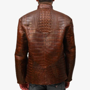 Veste d'hiver vintage en cuir de haute qualité pour homme, personnalisable, imperméable, coupe-vent, style urbain, avec fermeture éclair, service OEM frontal - Product Image 2