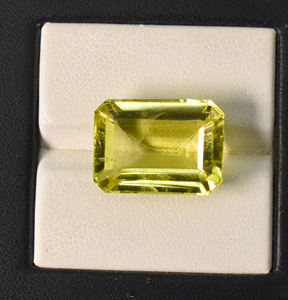 Pierre précieuse naturelle en quartz citron émeraude octogonale 18x13x9 mm 15,55 carats, pierre précieuse non montée pour la création de bijoux - Product Image 1