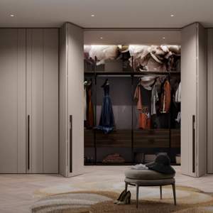 Armoire modulaire à porte miroir en bois de grande capacité, sur mesure, de style européen, à assembler soi-même, gain de place, garantie 5 ans, JY Project - Product Image 4