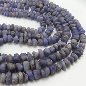 Cuentas de piedra de tanzanita azul de 16 pulgadas, 5-10MM, aproximadamente, suave, mate, pulido, forma Irregular, joyería Natural hecha a mano, fabricación de joyas - Product Image 1