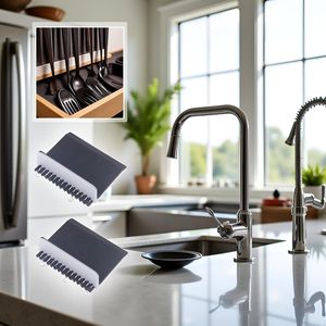 2 Pezzi Spazzola Lavasciuga Nera per Lavello da Cucina, Spazzola per Pulizia Bancone, Spazzola per Verdure, Accessori Utensili da Cucina per la Casa - Product Image 2