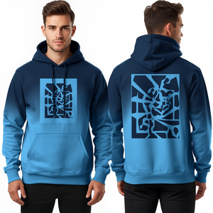 Sweat à capuche pour homme avec impression sur écran, couleur dégradée, décontracté, en coton, pull-over, vêtement graphique tendance, confortable pour tous les jours - Product Image 2