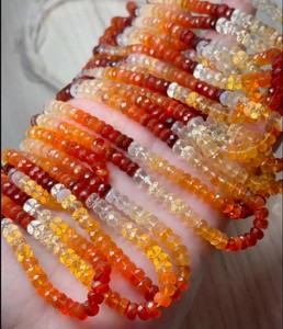 Natural Mexican Fire <b>Opal</b> Shaded Faceted Rondelle Gemstone Beads Strand for Jewelry Making <b>Necklace</b> Bracelet Earrings Wholesale - Product Image 1
