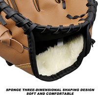 Guantes de Béisbol SHEMAX INTERNATIONAL, Guante de Softbol de Cuero PU, para Mano Izquierda, Resistente al Desgaste, Color Marrón, Tallas XL/XXL, para Adultos