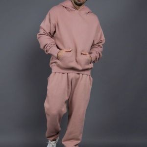 Custom <b>Men</b> <b>Baggy</b> Tracksuit Regular Fit Streetwear Set Lightweight Hoodie <b>Jogger</b> Pants Solid Eco-Friendly Embroidery Logo Private - Product Image 3
