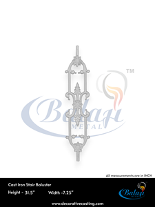 ราวบันไดเหล็กหล่อแบบโมเดิร์น Balaji Metal BM-32 ป้องกันสนิมและรังสียูวี สำหรับระเบียงภายนอก อพาร์ทเมนท์ วิลล่า โรงแรม - Product Image 4