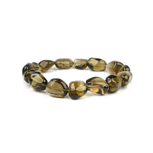 super <b>bracelet</b> smoky quartz tumbled Crystal <b>bracelet</b> Natural Gemstone Jewelry Men and Women Gift Energy Meditation Bangle - Product Image 1