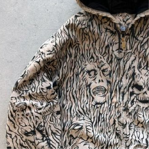 Men Distressed Hoodie Oversized Streetwear Fleece Pullover Vintage Graphic Heavyweight Loose Fit Urban Hooded Sweatshirt - Product Image 4