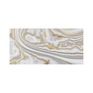 600x1200mm Carreaux de porcelaine de luxe modernes Finition brillante Marbre doré Surface durable antidérapante 9mm d'épaisseur pour les couloirs Cuisines - Product Image 1