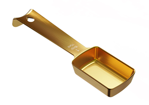 Ensemble de cuillères doseuses en laiton doré avec anneau, design personnalisé, ensemble de tasses en laiton à design emboîtable 4 pièces avec support à anneau - Product Image 5