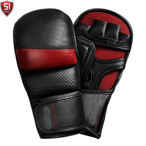 ถุงมือ MMA คุณภาพสูงสำหรับการฝึกซ้อม ผลิตตามสั่ง ทำจากหนัง PU กันลื่น สายรัดข้อมือปรับได้ ปิดด้วยแถบตีนตุ๊กแก สำหรับผู้ใหญ่ - Product Image 6