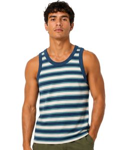 <b>Navy</b> Striped Men Cotton Tank <b>Top</b> Sleeveless Vest Casual Summer Gym Fitness Shirt Breathable Loose Fit Streetwear Tank <b>Top</b> - Product Image 1