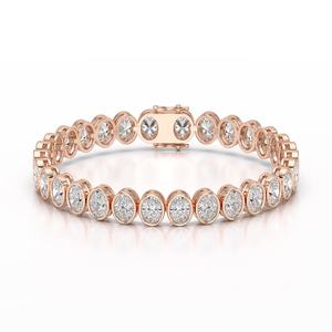 Bracelet tennis en argent 925 avec diamants de laboratoire pour femme, ovales VVS VS, 15 grammes, couleur DEF, plaqué rhodium, bijoux de luxe en gros - Product Image 2