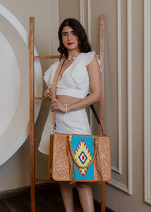 Manta de sillín mecanizada a mano personalizada de alta calidad al por mayor, bolso de mano para mujer, bolsos de mano multifuncionales de cuero genuino de lujo a la moda - Product Image 2