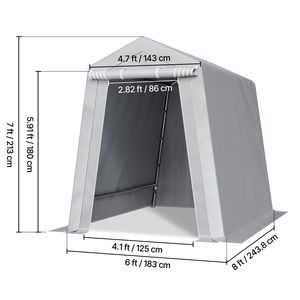 Tenda da Esterno Resistente 6 X 8 Piedi, Capanno Portatile Impermeabile con Porta a Rullo e Prese d'Aria per Uso in Giardino - Product Image 6