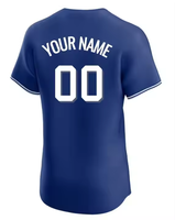 Maillots de baseball unisexes Toronto, logos brodés personnalisés, bleu et blanc, 100% polyester, anti-UV, séchage rapide pour l'été