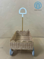 Poussette pour poupée en rotin naturel, faite à la main, chariot de poupée en osier, décoration de chambre d'enfant, panier cadeau, fabriqué au Vietnam