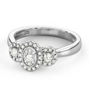 Anillo de Compromiso y Boda con Diamante Natural de Corte Redondo de 0.43 Ct para Mujer, Plata de Ley 925, Joyería Fina al por Mayor - Product Image 1