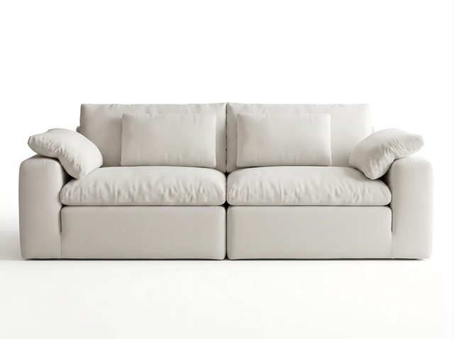 Hot Selling Modern Rectangle Compressed  Sofa Living Room Lounge Modular Sectional Double Seat Cloud Couch Villa Apartment