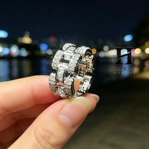 Anillo de Lujo con Diamantes Corte Baguette, Oro Blanco de 14K, Estilo Eternity, para Hombre y Mujer, Hip Hop, Anillo de Pinky - Product Image 1