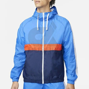 OEM Custom Printed Hooded Nylon Windbreaker <b>Tracksuit</b> Set – Lightweight Drawstring Jacket & Two Piece Sportswear Short Set - Product Image 4