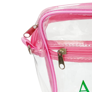 AKA clear crossbody bag pink <b>trim</b> transparent shoulder bag women <b>PVC</b> crossbody purse clear mini bag see through handbag lightwei - Product Image 5