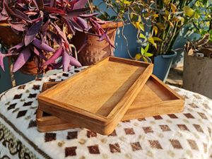 Ensemble de salle de bain en bois, huit pièces : distributeur de savon rectangulaire, porte-brosse à dents, gobelet, plateau, pot à coton, accessoires de vanité minimalistes - Product Image 6