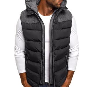 Veste matelassée à capuche pour homme, bleu marine et marron, imperméable, coupe-vent, hiver, décontractée, fermeture éclair sur le devant, rembourrage épais en polyester - Product Image 5