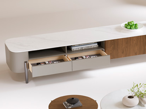 Meuble TV moderne minimaliste en bois, console multimédia, meuble de rangement, unité de divertissement, meuble de salon - Product Image 3