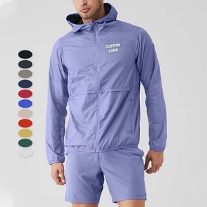 Conjunto Deportivo con Capucha para Hombre, Color Sólido, Estilo Deportivo, Secado Rápido, Tejido de Poliéster, Ropa de Verano - Product Image 2