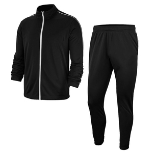 Survêtement uni avec fermeture éclair sur le devant, style sportif, respirant, polyester écologique, vêtements d'hiver, coupe classique avec poches latérales pour homme - Product Image 1