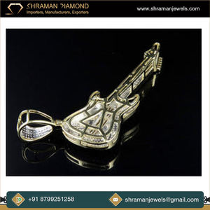 Trendy 10k <b>Solid</b> Gold Custom Hip Hop Classical Band Guitar Moissanite Fine Pendant <b>Necklaces</b> Charms for Unisex Multi-Occasion - Product Image 4